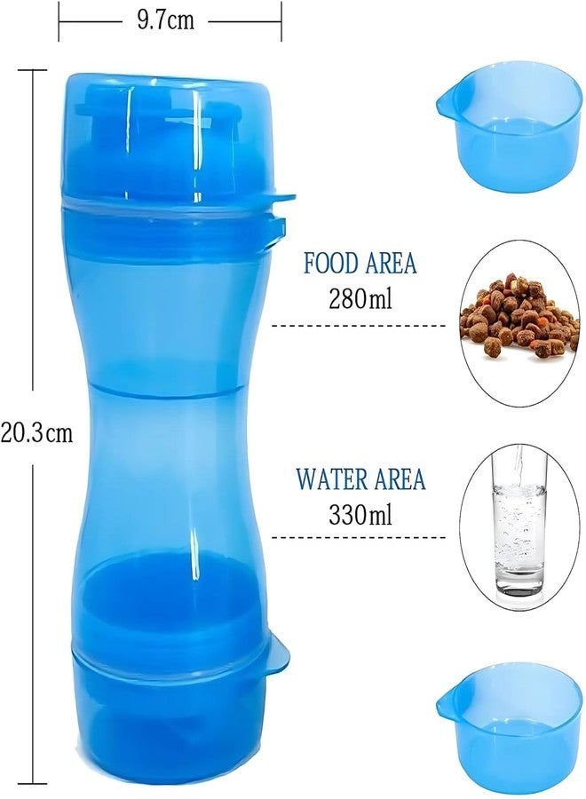 Cyrox 2-in-1 Portable Pet Water and Food Dispenser Cup, Travel-Friendly Bottle with Dual Chambers for Dogs and Cats - Includes Separate Bowls for Snacks, Kibble, and Hydration on-The-Go (1Pcs) - Image 2